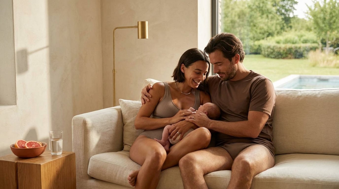 Cocon familial : le co-parent soutient la jeune mère et leur nouveau-né en post-partum
