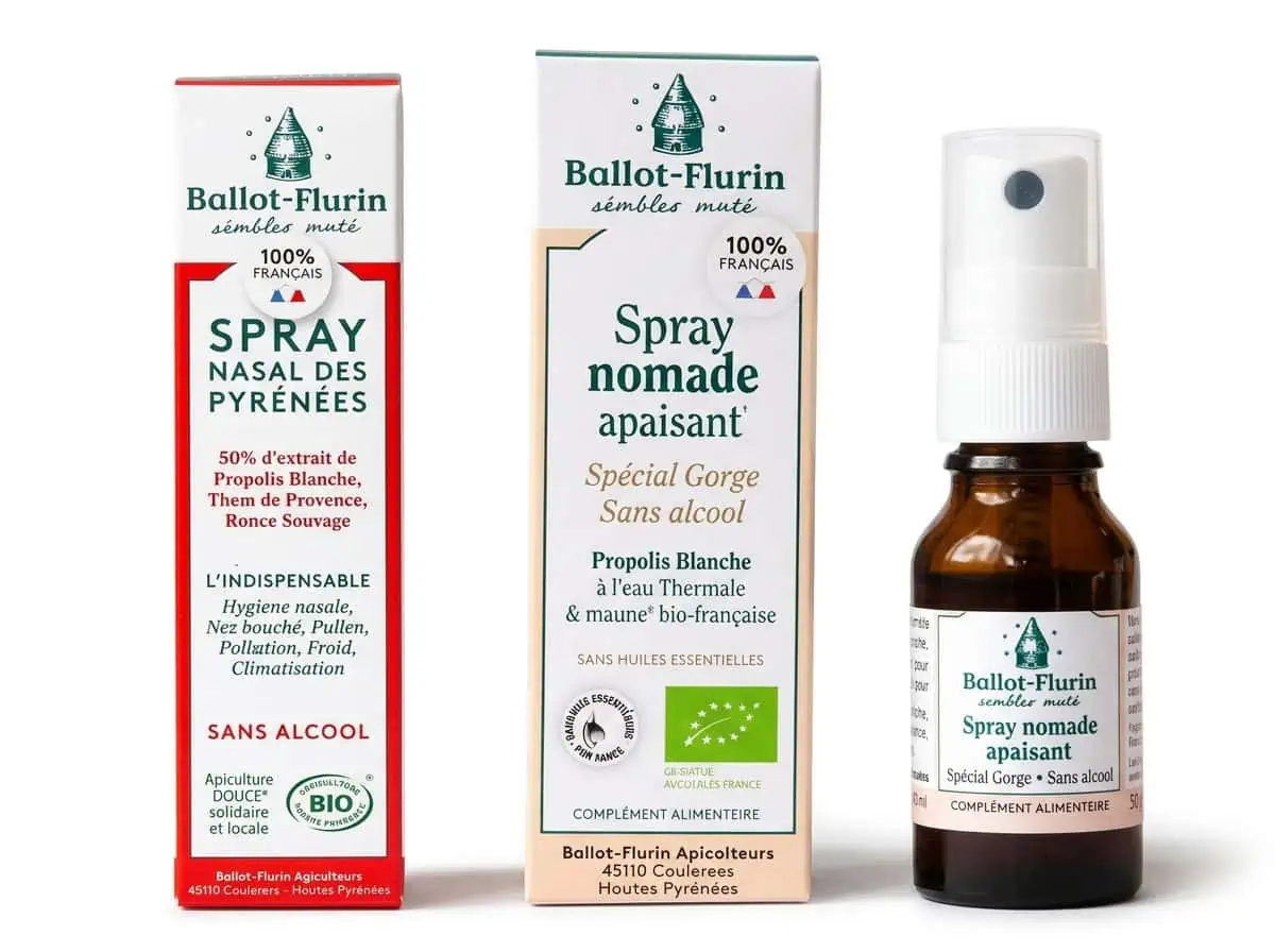 Sprays d'apithérapie Ballot-Flurin pour la sphère ORL, holi-mama