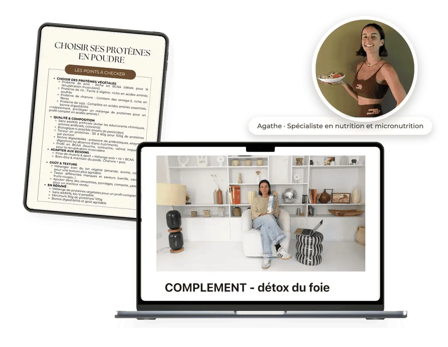 Programme Glow pilier Complément : masterclass détox du foie avec Agathe Verhack et guide des protéines en poudre